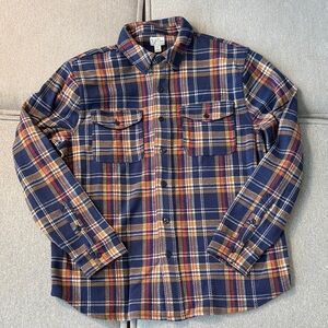 J. Crew Men's Plaid Seaboard Soft Knit - Navy, Red, Yellow Size L